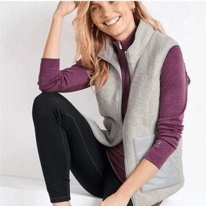 SmartWool Anchor Line Reversible Sherpa Vest Felted Wool Storm Gray